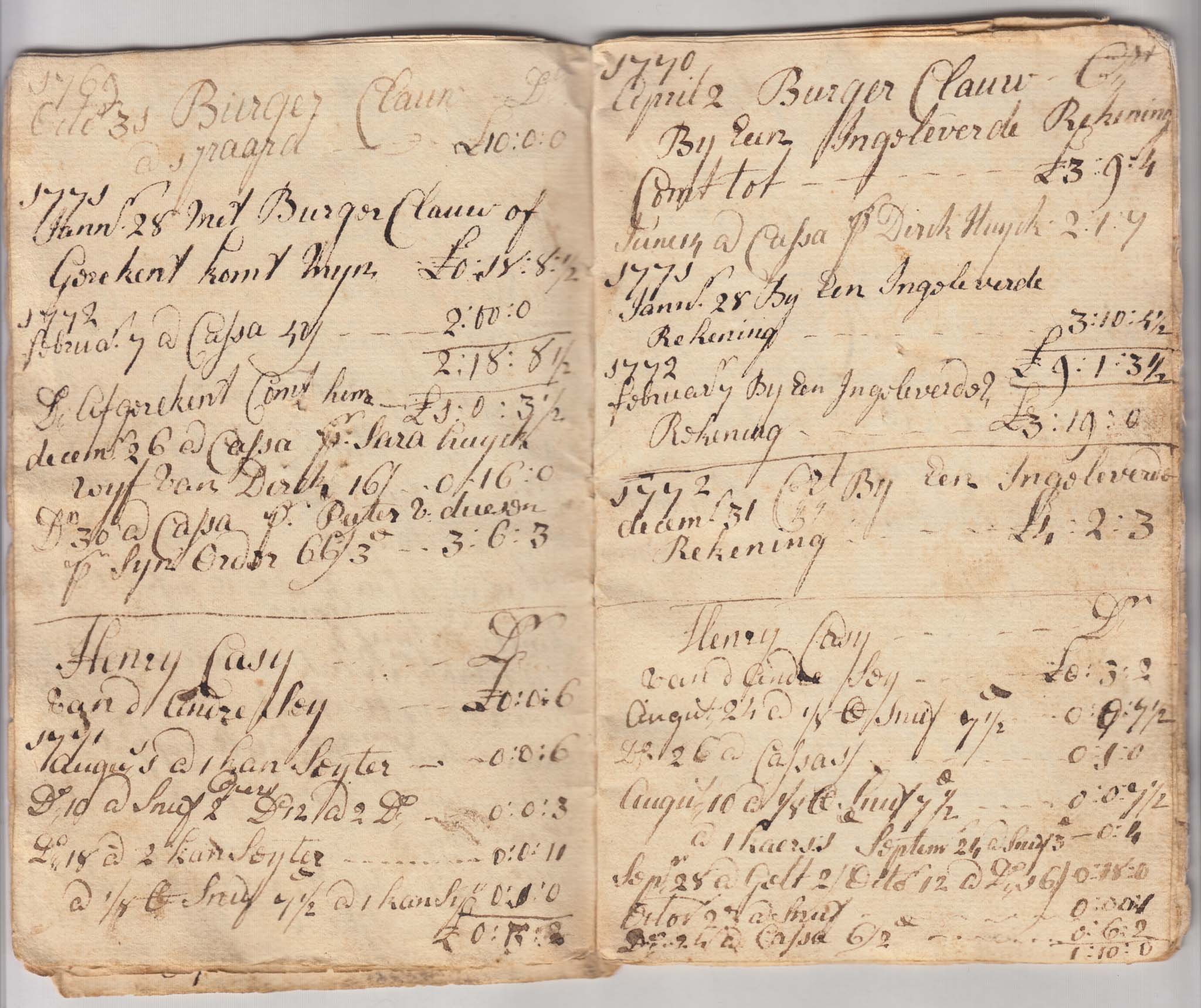 BH024 1769-1775, Account Book of Elizabeth Huyck, 30 Pages